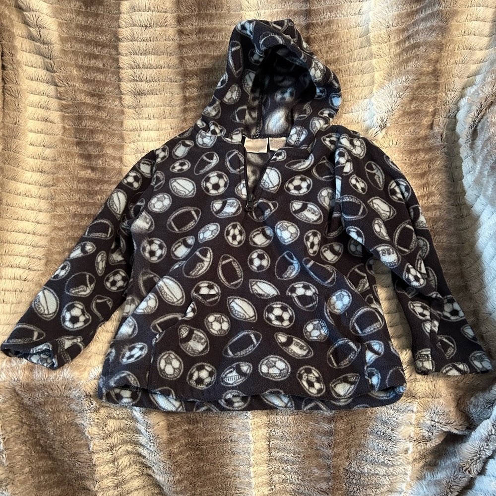Navy blue sports, fleece pullover. Size 48 months